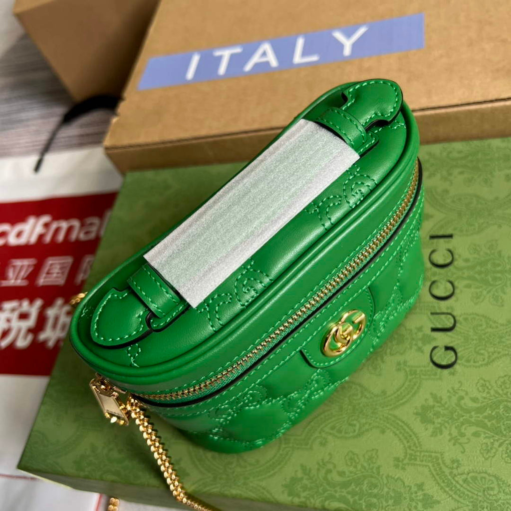 Gucci 723770 GG Matelass¨¦ Top Handle Mini Bag Green