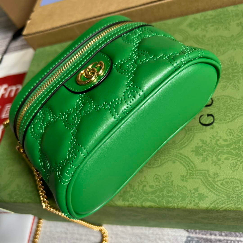 Gucci 723770 GG Matelass¨¦ Top Handle Mini Bag Green