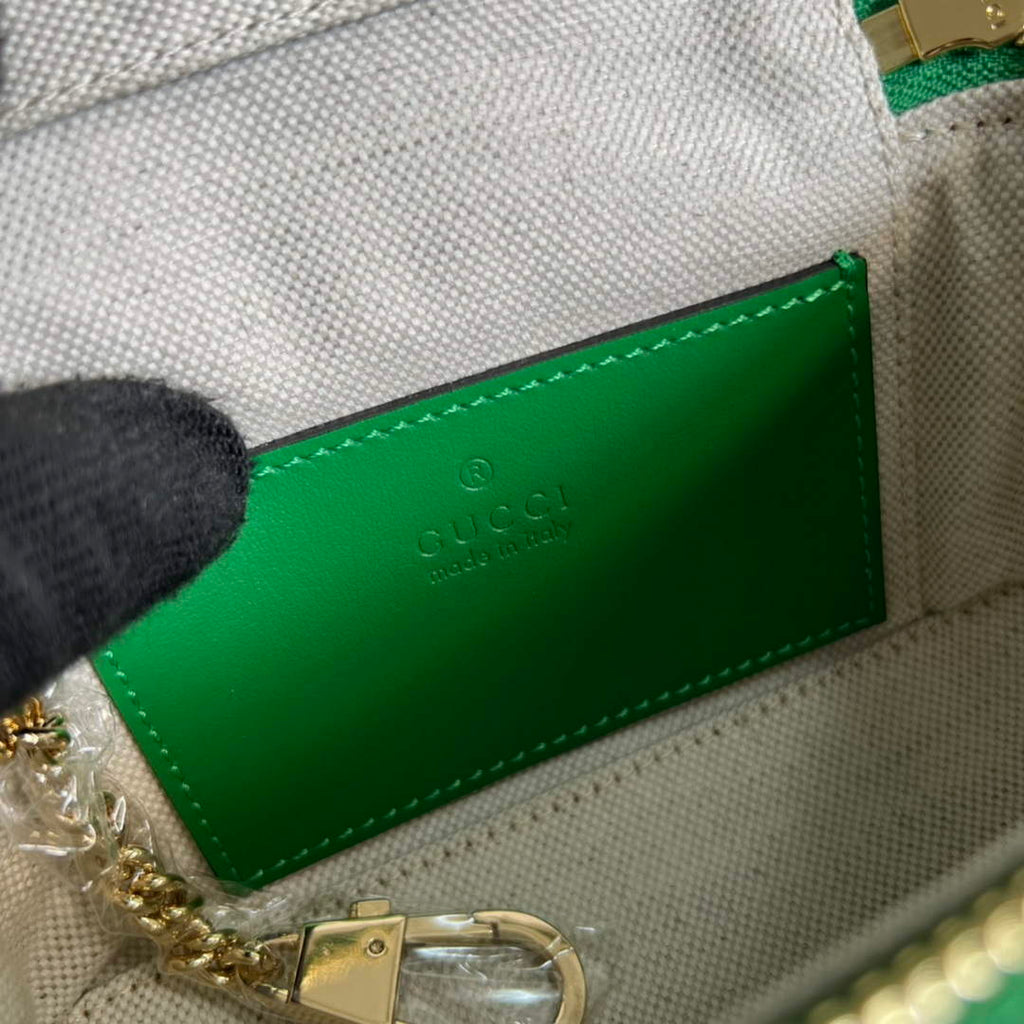 Gucci 723770 GG Matelass¨¦ Top Handle Mini Bag Green