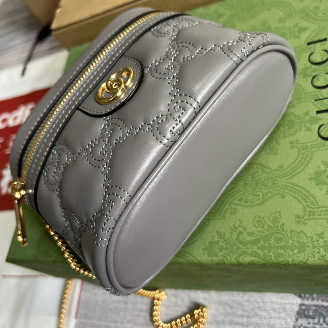 Gucci 723770 GG Matelass¨¦ Top Handle Mini Bag Grey