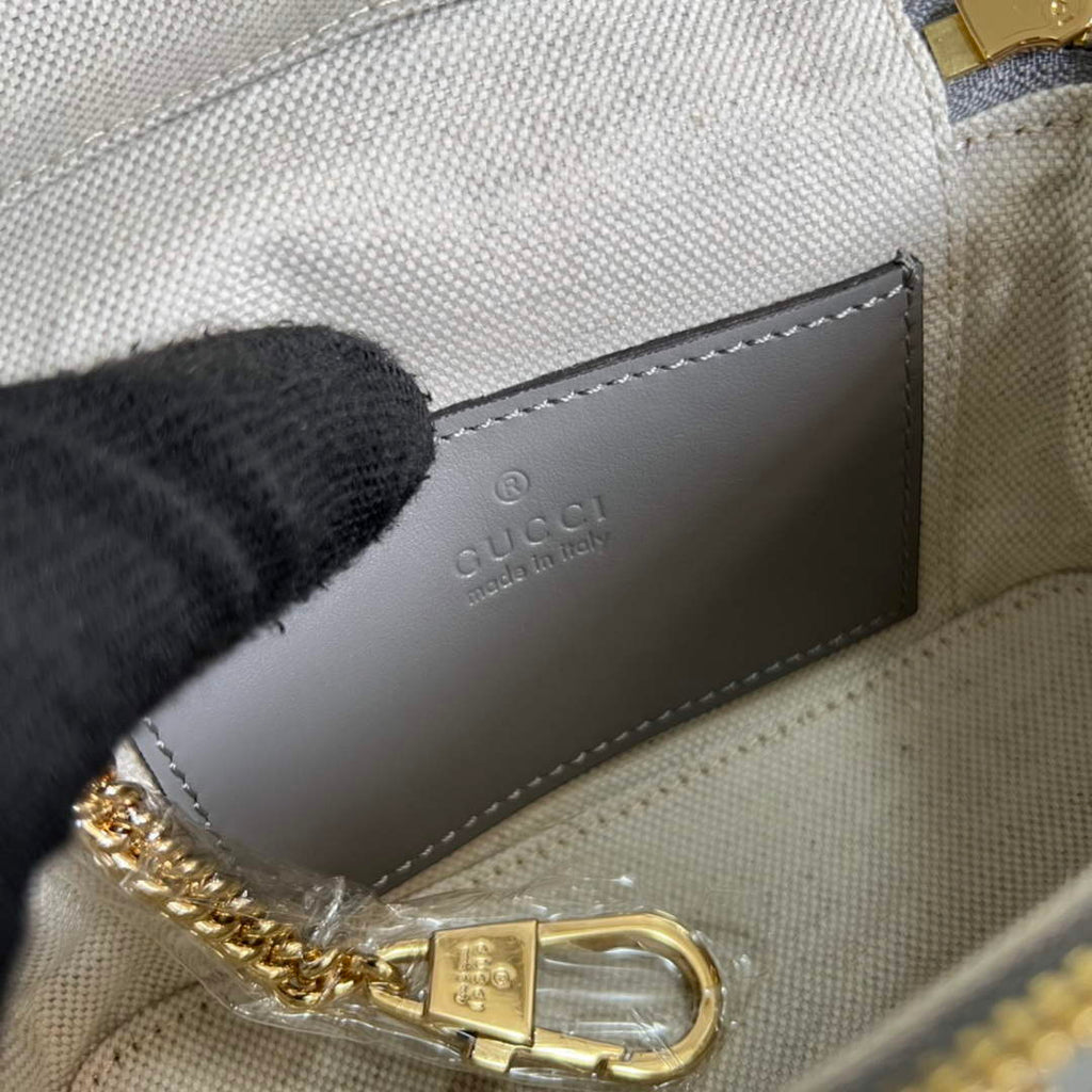 Gucci 723770 GG Matelass¨¦ Top Handle Mini Bag Grey