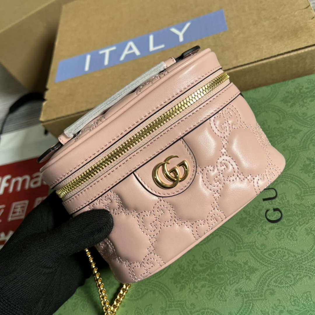 Gucci 723770 GG Matelass¨¦ Top Handle Mini Bag Light Pink