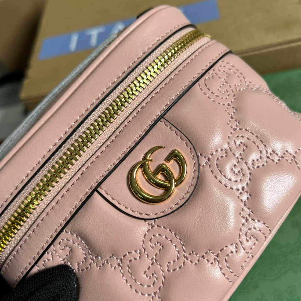Gucci 723770 GG Matelass¨¦ Top Handle Mini Bag Light Pink
