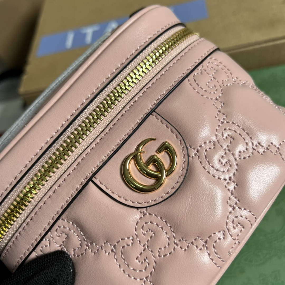 Gucci 723770 GG Matelass¨¦ Top Handle Mini Bag Light Pink