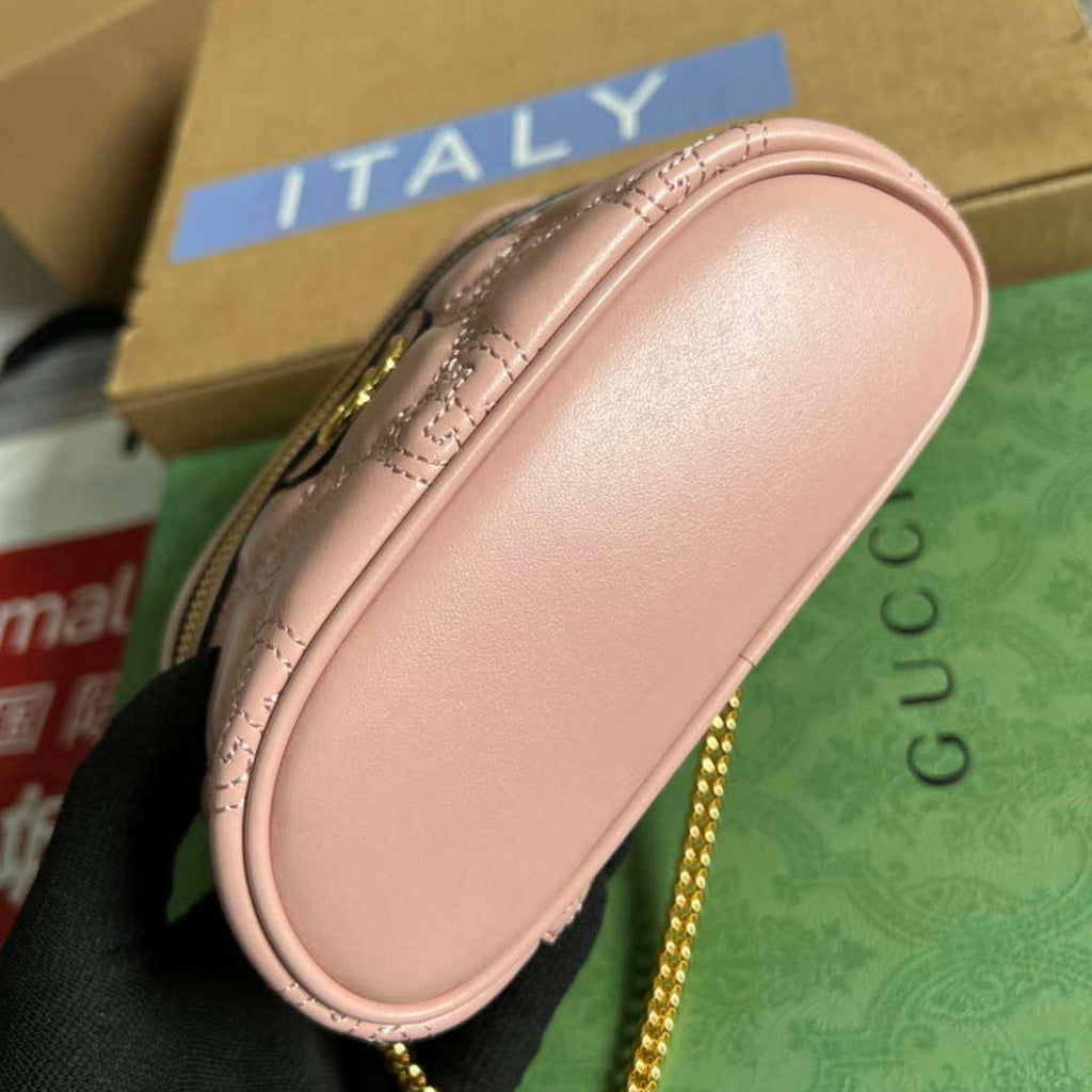 Gucci 723770 GG Matelass¨¦ Top Handle Mini Bag Light Pink