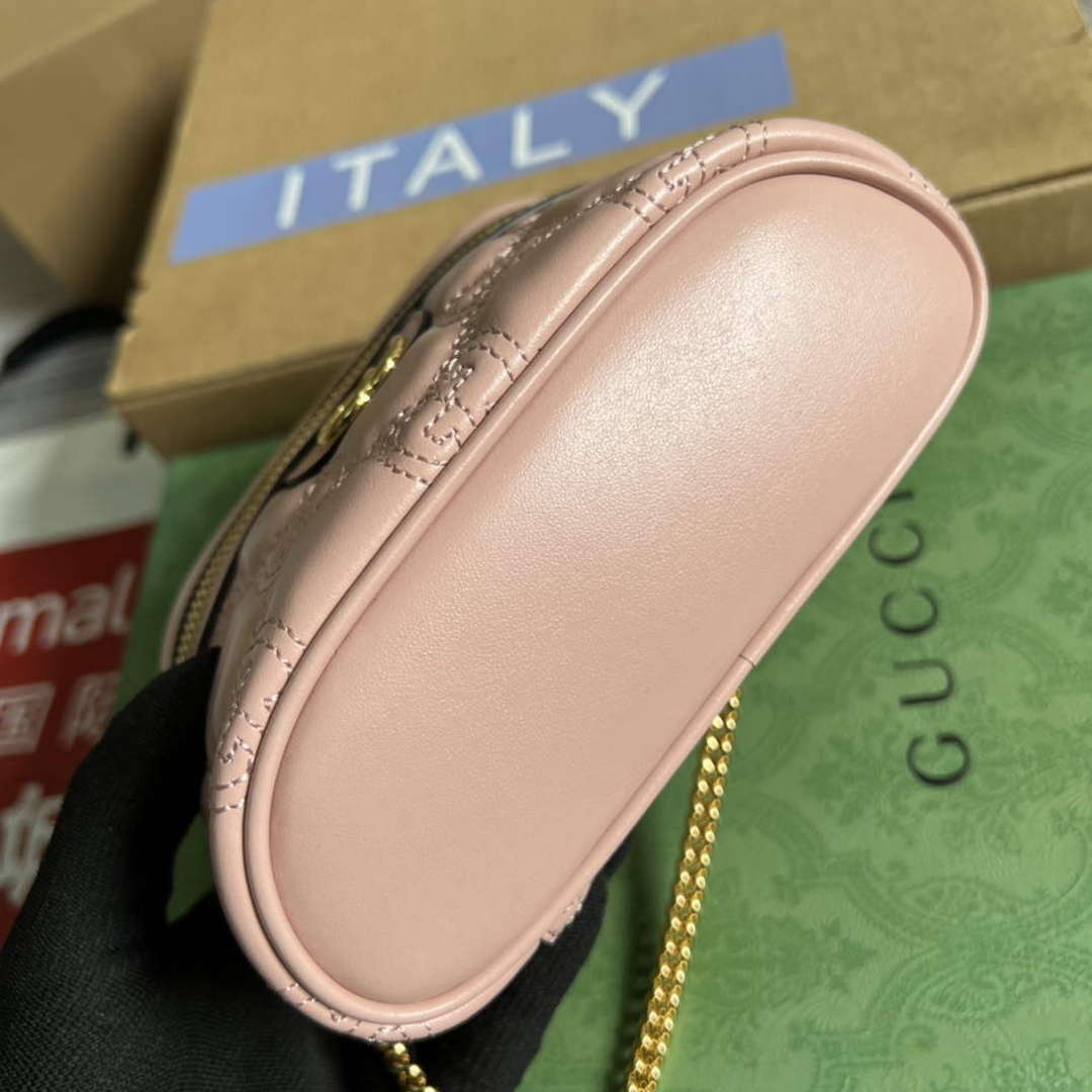 Gucci 723770 GG Matelass¨¦ Top Handle Mini Bag Light Pink