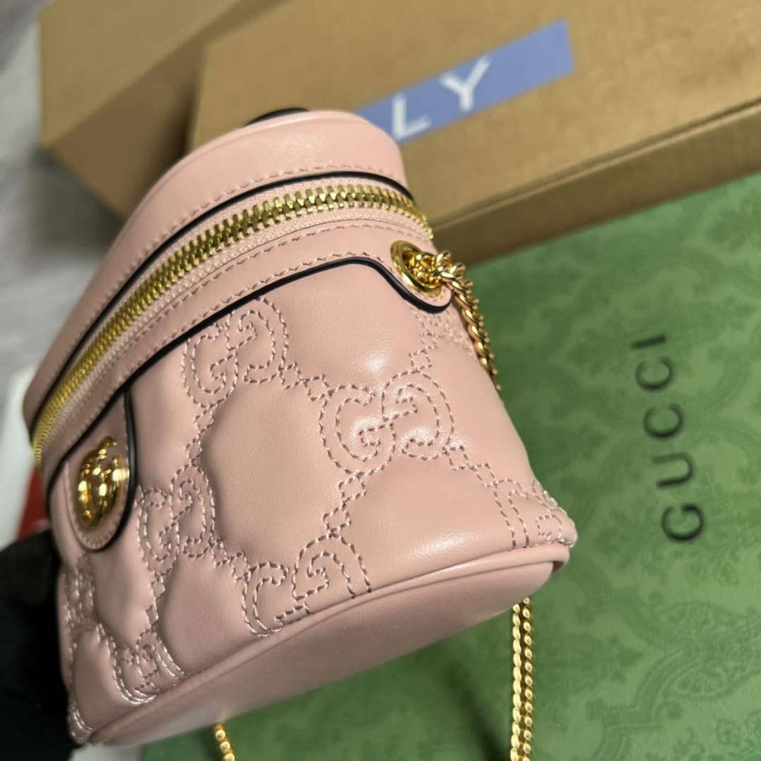 Gucci 723770 GG Matelass¨¦ Top Handle Mini Bag Light Pink