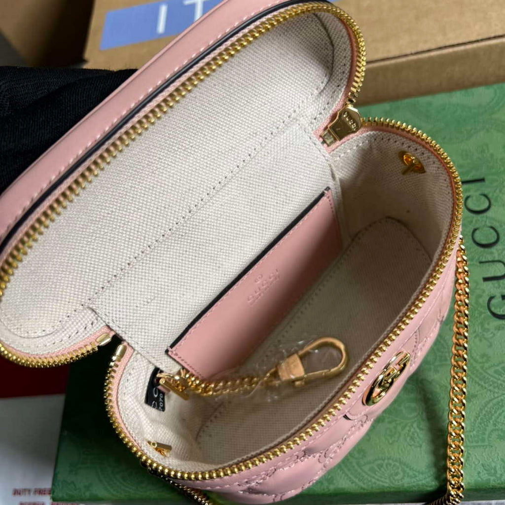 Gucci 723770 GG Matelass¨¦ Top Handle Mini Bag Light Pink