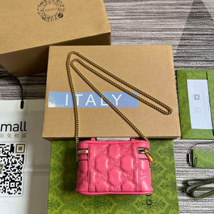 Gucci 723770 GG Matelass¨¦ Top Handle Mini Bag Pink - Default Title - View 2