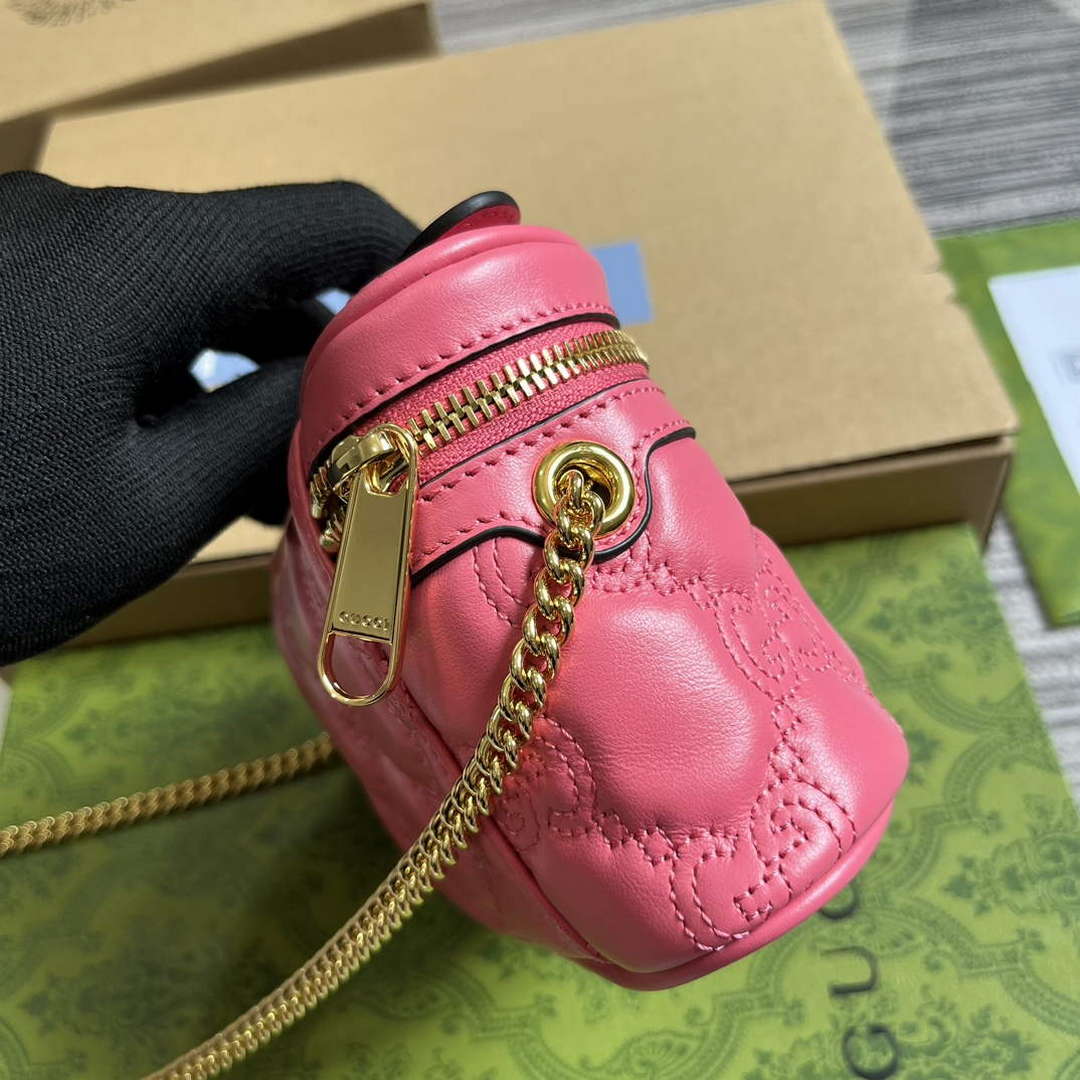 Gucci 723770 GG Matelass¨¦ Top Handle Mini Bag Pink