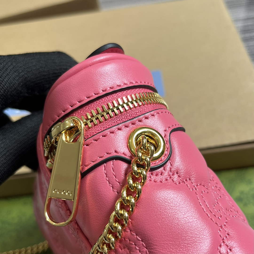 Gucci 723770 GG Matelass¨¦ Top Handle Mini Bag Pink