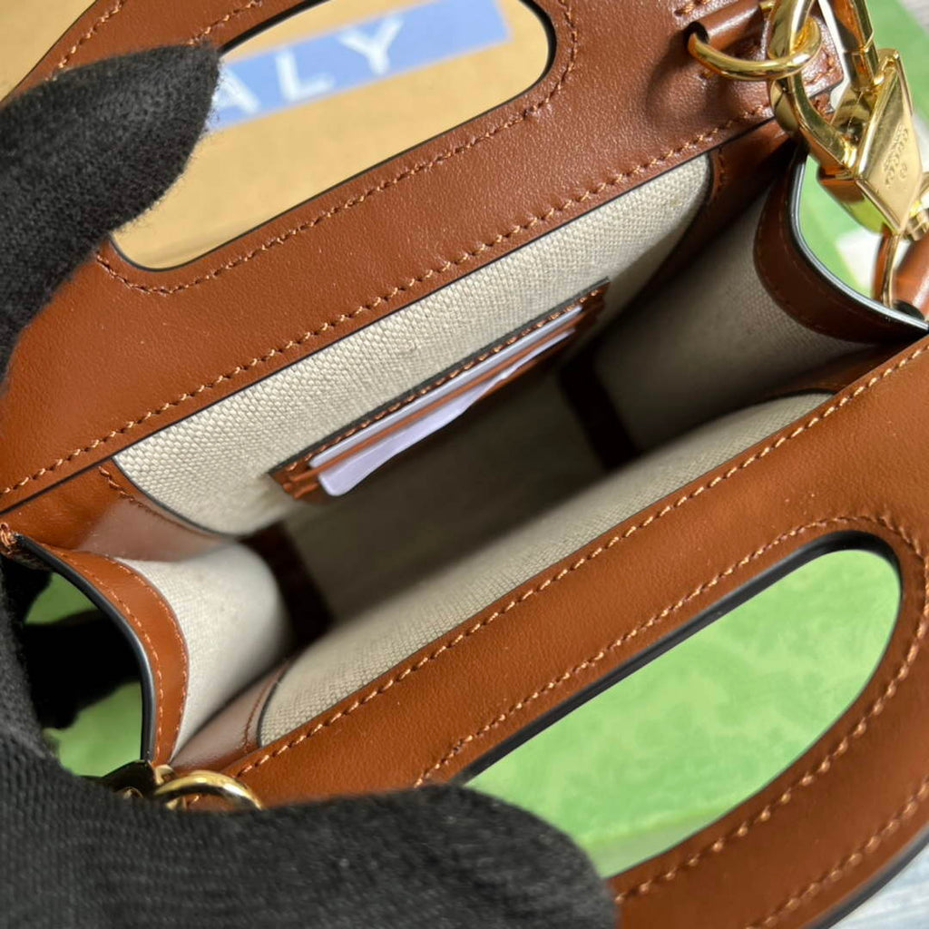 Gucci 723776 GG Matelass¨¦ Top Handle Mini Bag Brown