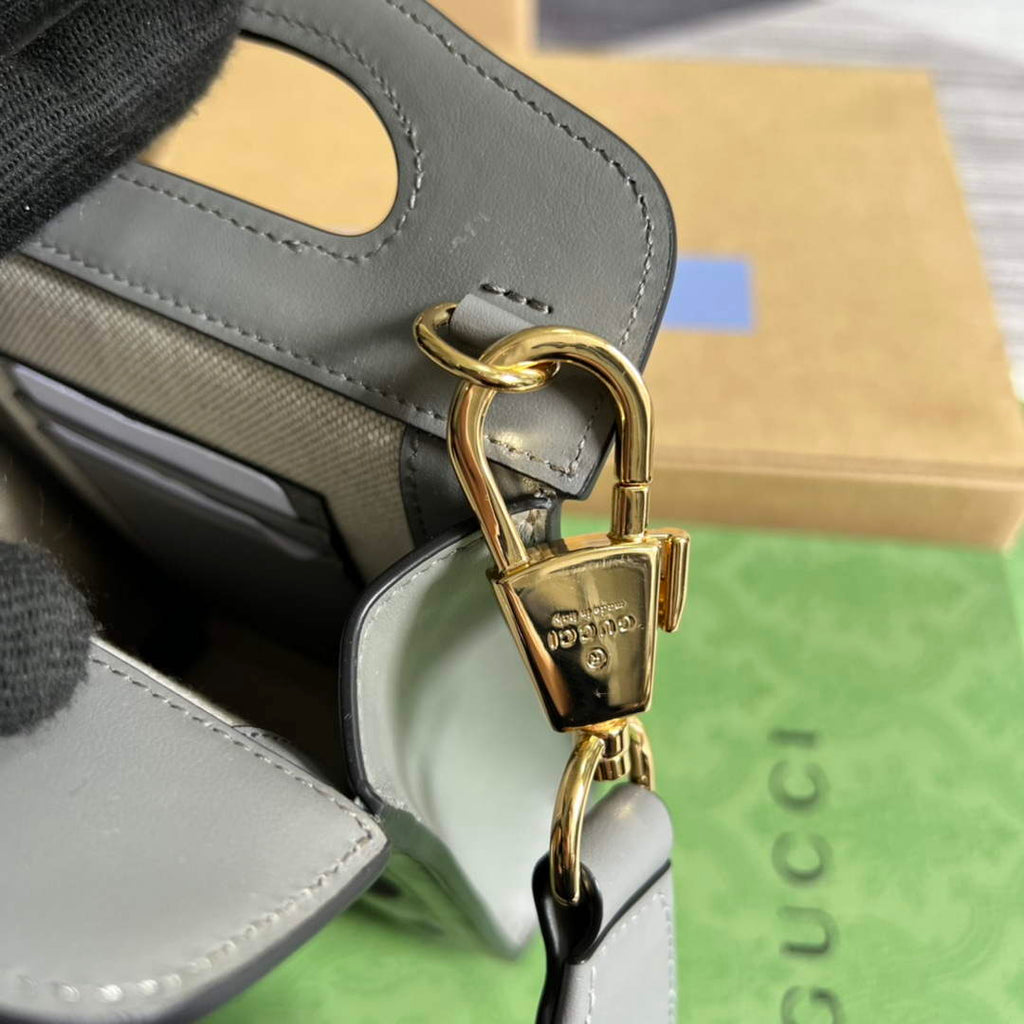 Gucci 723776 GG Matelass¨¦ Top Handle Mini Bag Grey