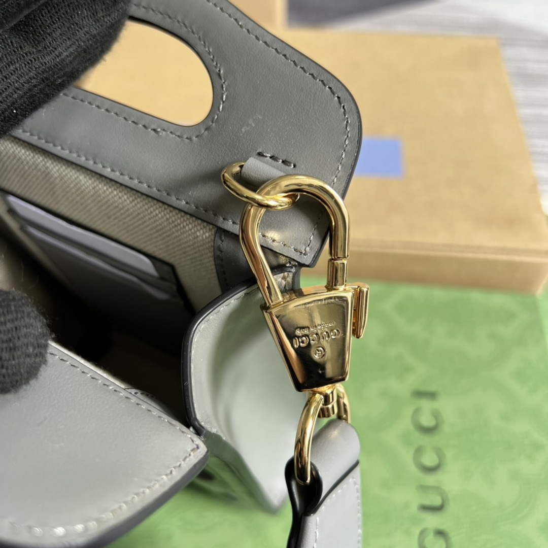 Gucci 723776 GG Matelass¨¦ Top Handle Mini Bag Grey