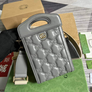 Gucci 723776 GG Matelass¨¦ Top Handle Mini Bag Grey - Default Title - View 8