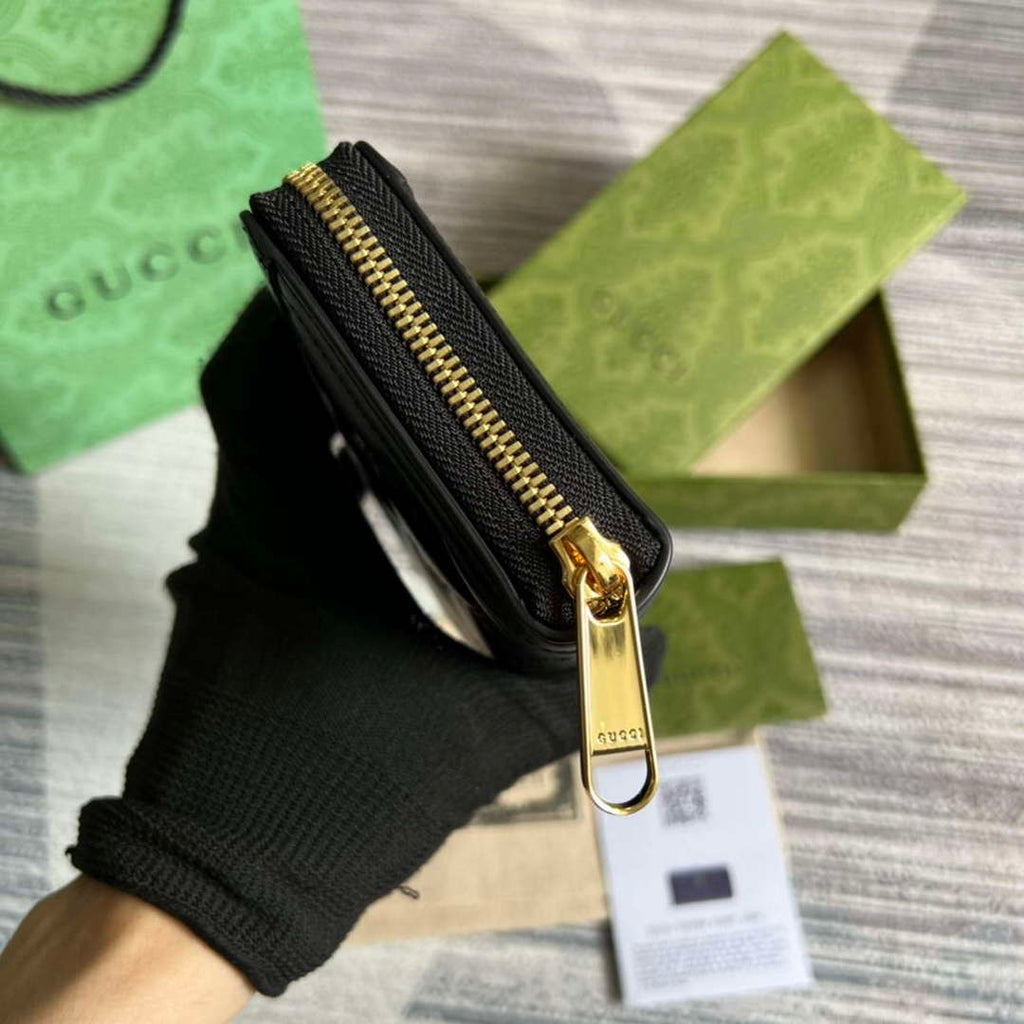 Gucci 723784 GG Matelass¨¦ Zip-Around Wallet Black