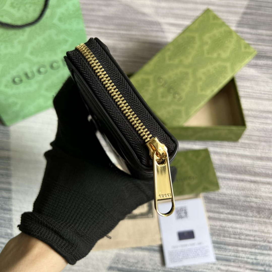 Gucci 723784 GG Matelass¨¦ Zip-Around Wallet Black
