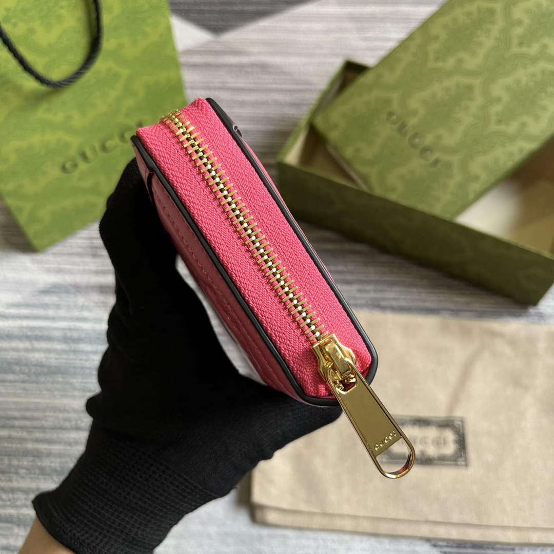 Gucci 723784 GG Matelass¨¦ Zip-Around Wallet Rose pink