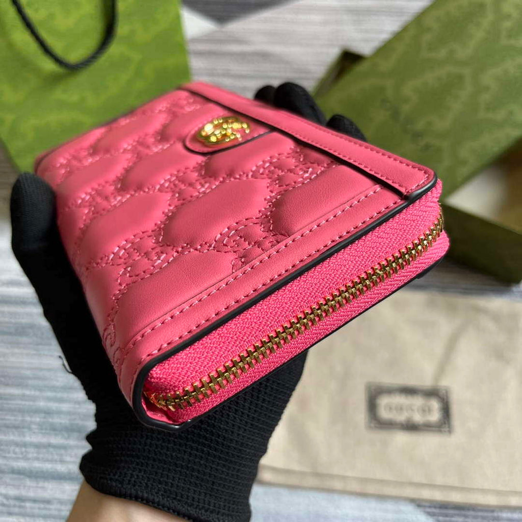 Gucci 723784 GG Matelass¨¦ Zip-Around Wallet Rose pink