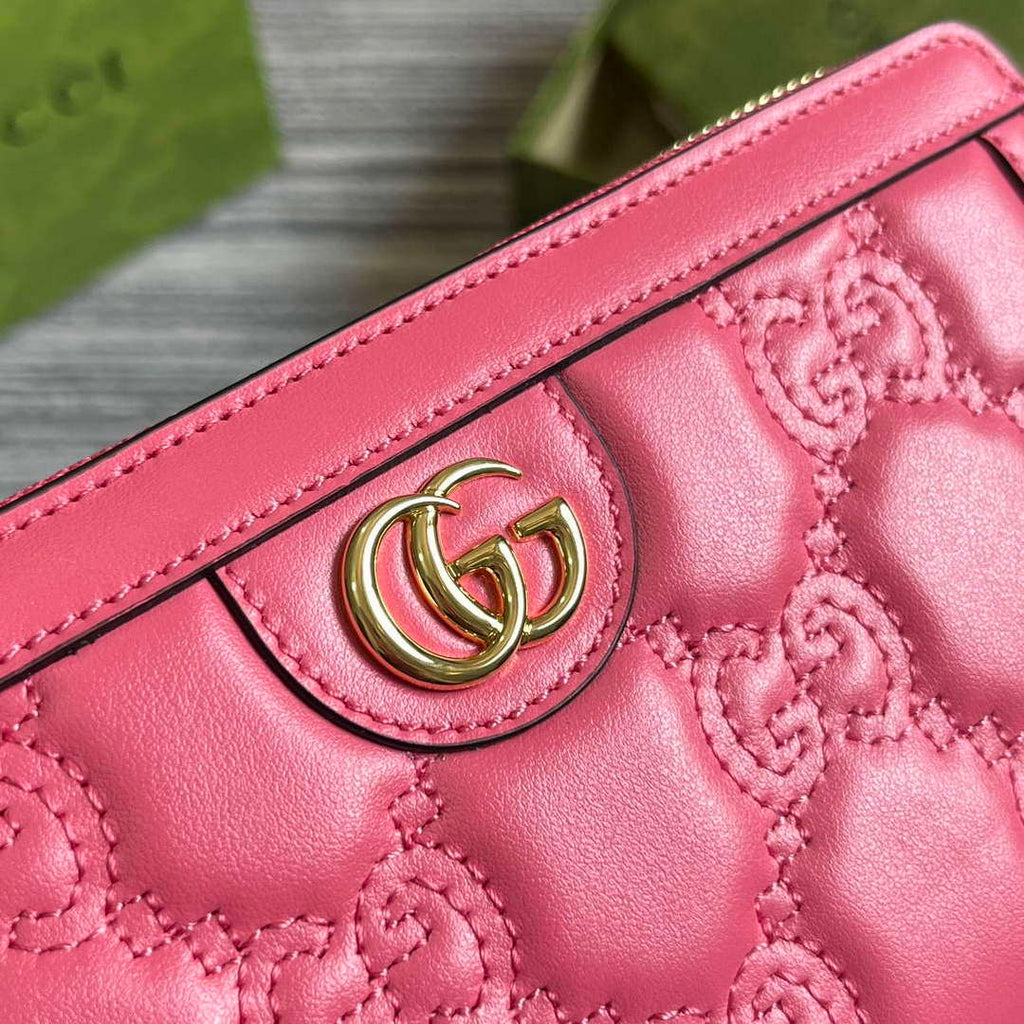 Gucci 723784 GG Matelass¨¦ Zip-Around Wallet Rose pink