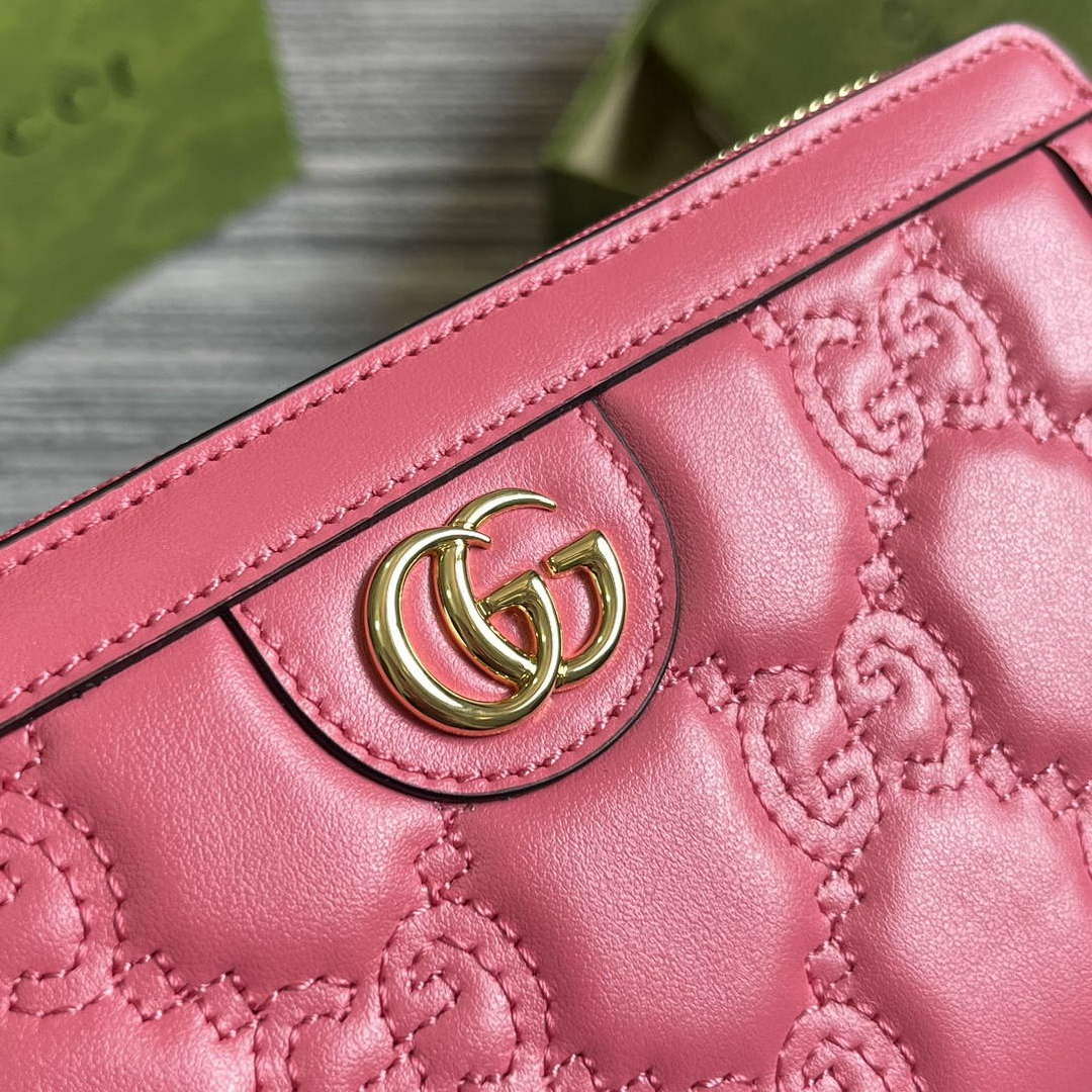 Gucci 723784 GG Matelass¨¦ Zip-Around Wallet Rose pink
