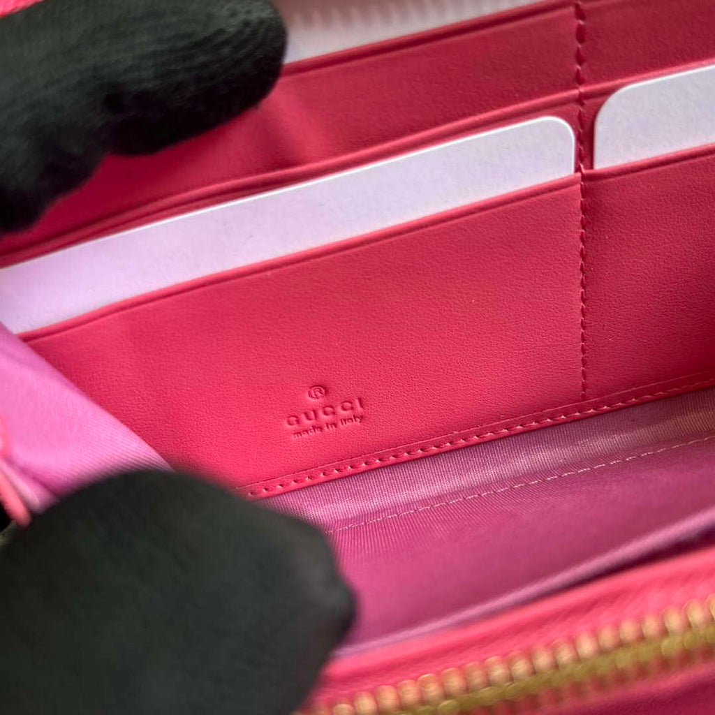 Gucci 723784 GG Matelass¨¦ Zip-Around Wallet Rose pink
