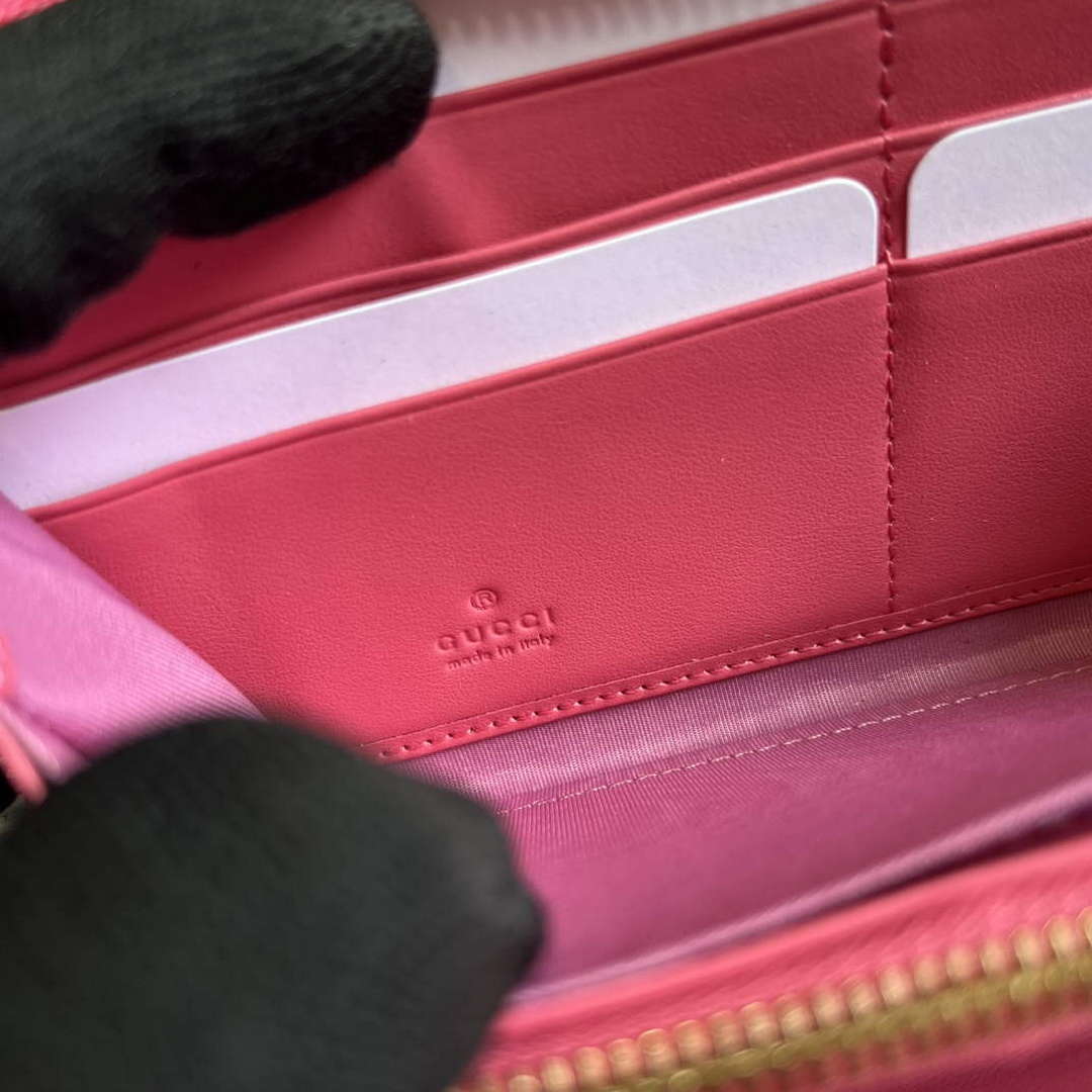 Gucci 723784 GG Matelass¨¦ Zip-Around Wallet Rose pink