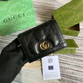 Gucci 723786 GG Matelass¨¦ Card Case Wallet Black
