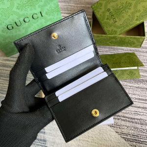Gucci 723786 GG Matelass¨¦ Card Case Wallet Black - Default Title - View 7