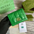Gucci 723786 GG Matelass¨¦ Card Case Wallet Green