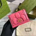 Gucci 723786 GG Matelass¨¦ Card Case Wallet Rose pink
