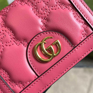 Gucci 723786 GG Matelass¨¦ Card Case Wallet Rose pink - Default Title - View 5