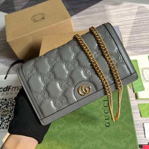 Gucci 723787 GG Matelass¨¦ Chain Wallet Grey - Default Title - View 4