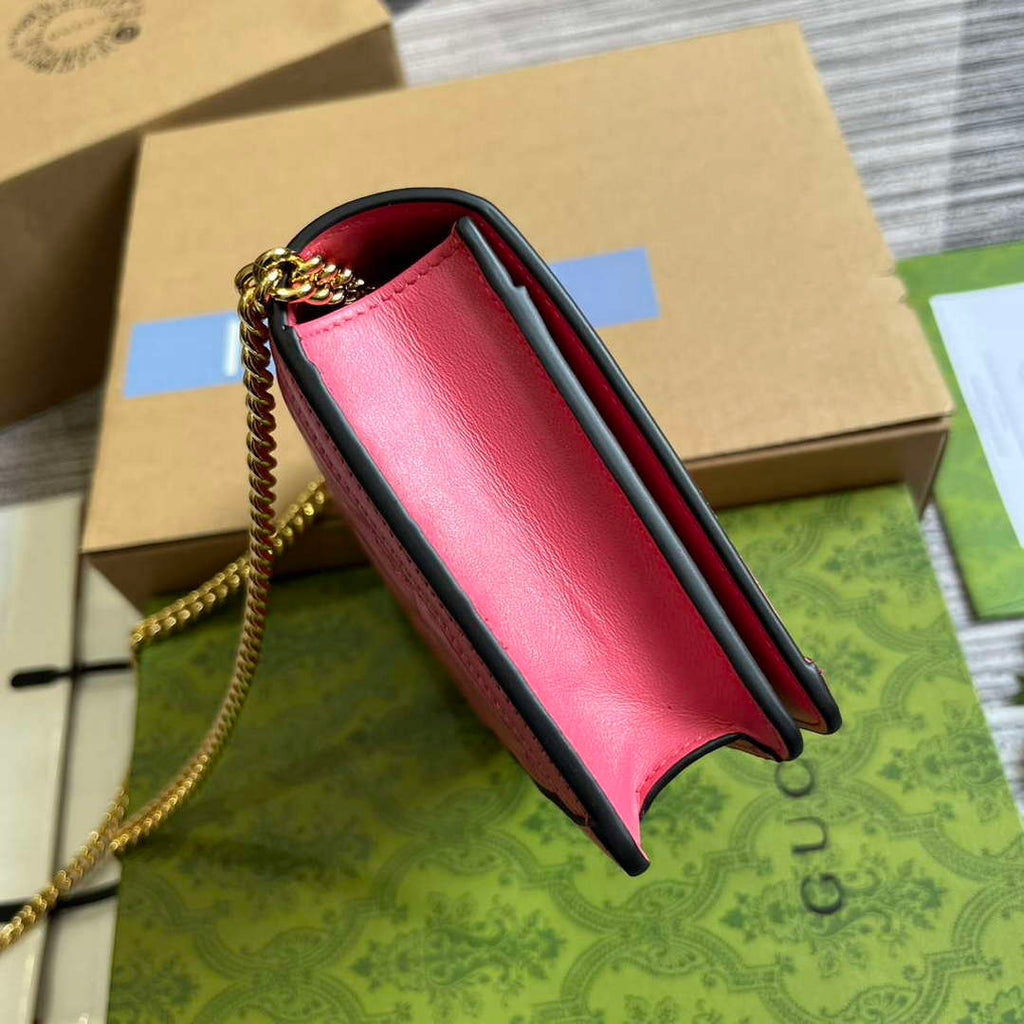 Gucci 723787 GG Matelass¨¦ Chain Wallet Rose pink