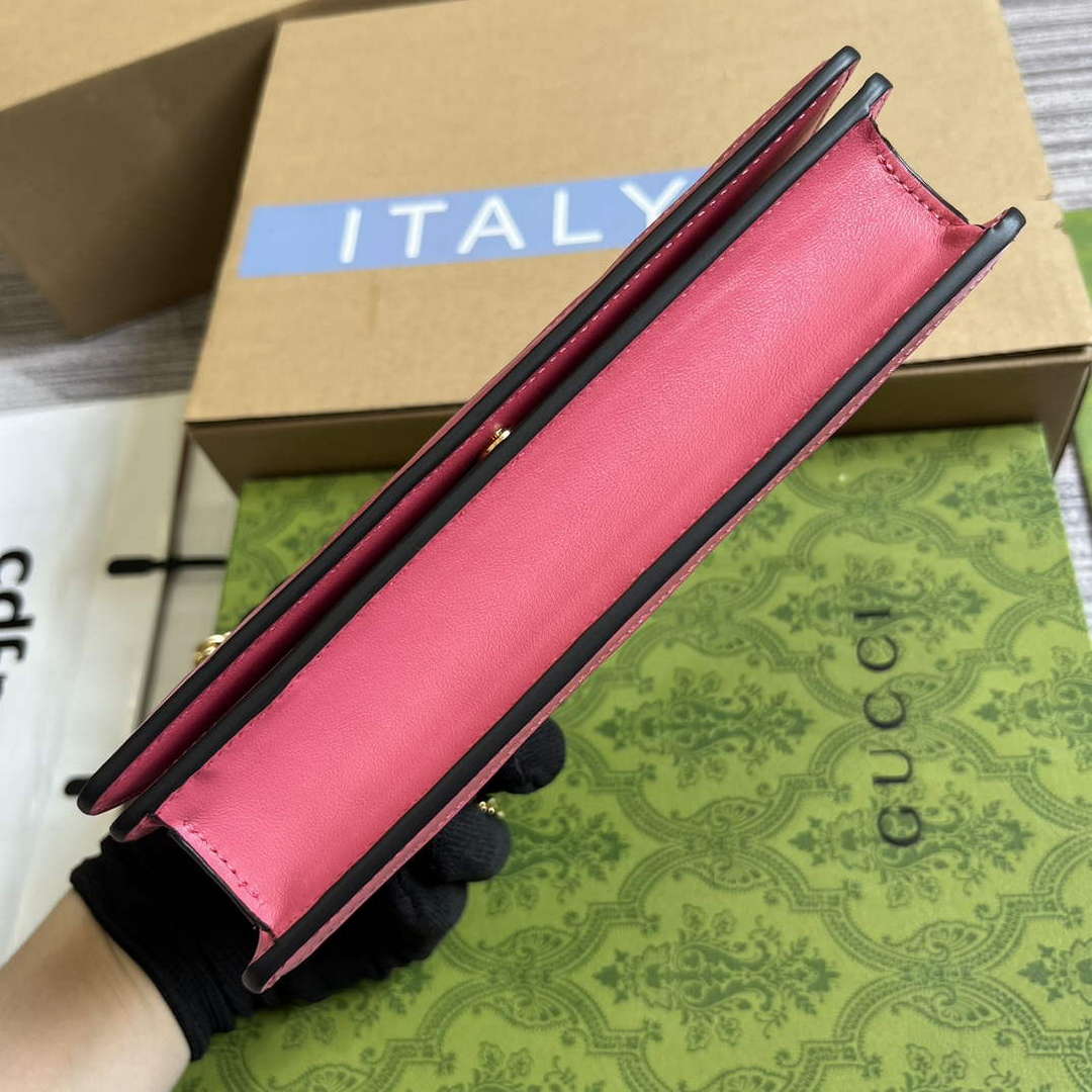 Gucci 723787 GG Matelass¨¦ Chain Wallet Rose pink