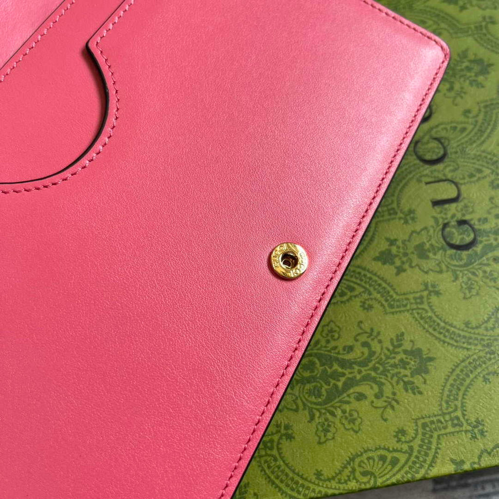 Gucci 723787 GG Matelass¨¦ Chain Wallet Rose pink