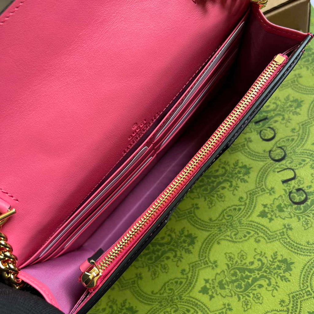Gucci 723787 GG Matelass¨¦ Chain Wallet Rose pink