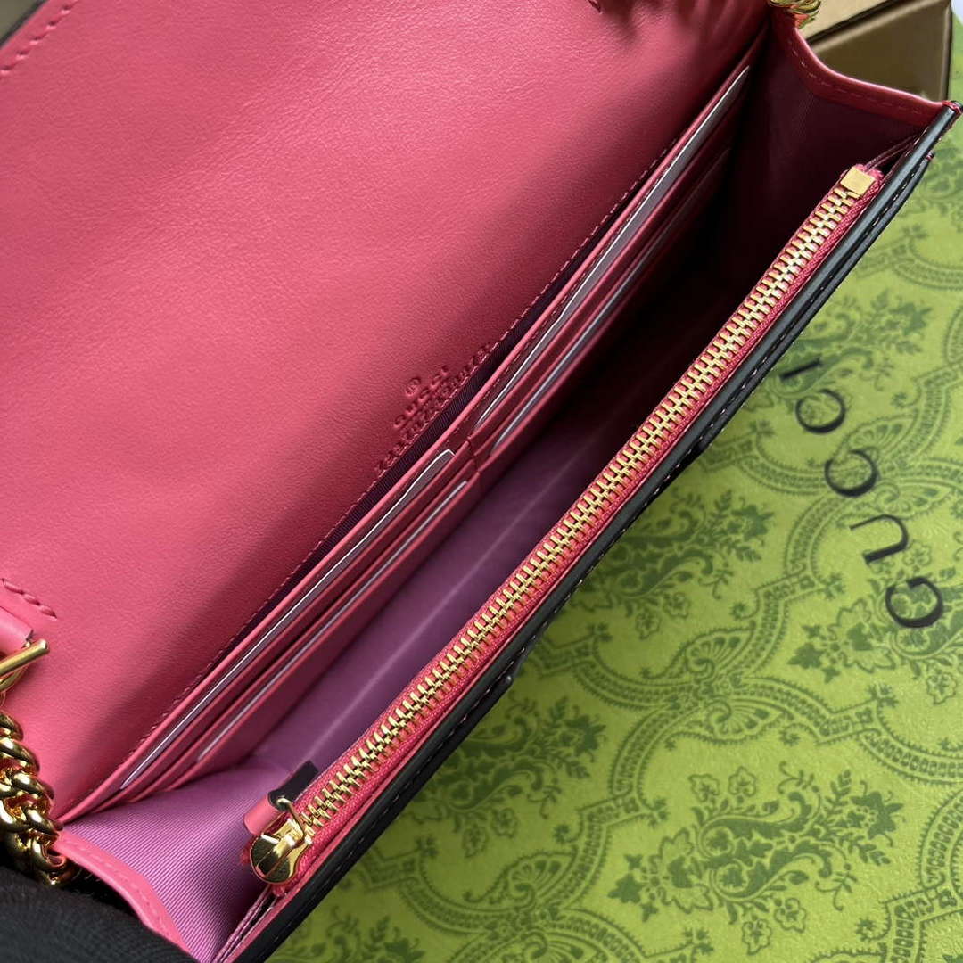 Gucci 723787 GG Matelass¨¦ Chain Wallet Rose pink