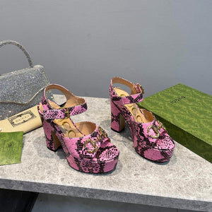 Gucci 723838 Women's python print high heel pump G66752 - 35 - View 2
