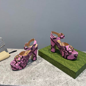 Gucci 723838 Women's python print high heel pump G66752 - 35 - View 4