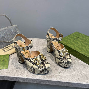 Gucci 723838 Women's python print high heel pump G66753 - 35 - View 2