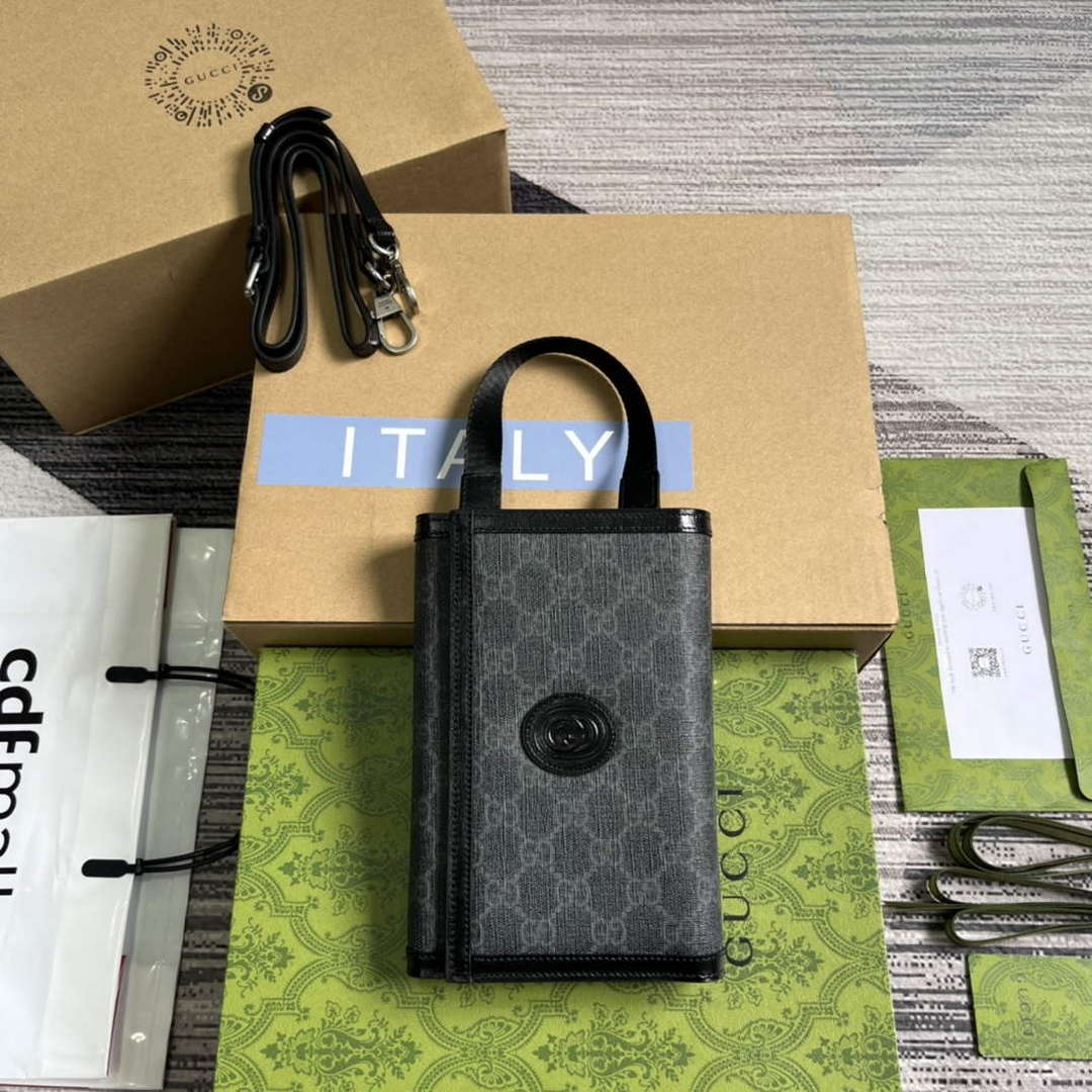 Gucci 724358 GG Top Handle Wallet Black - Default Title - View 1