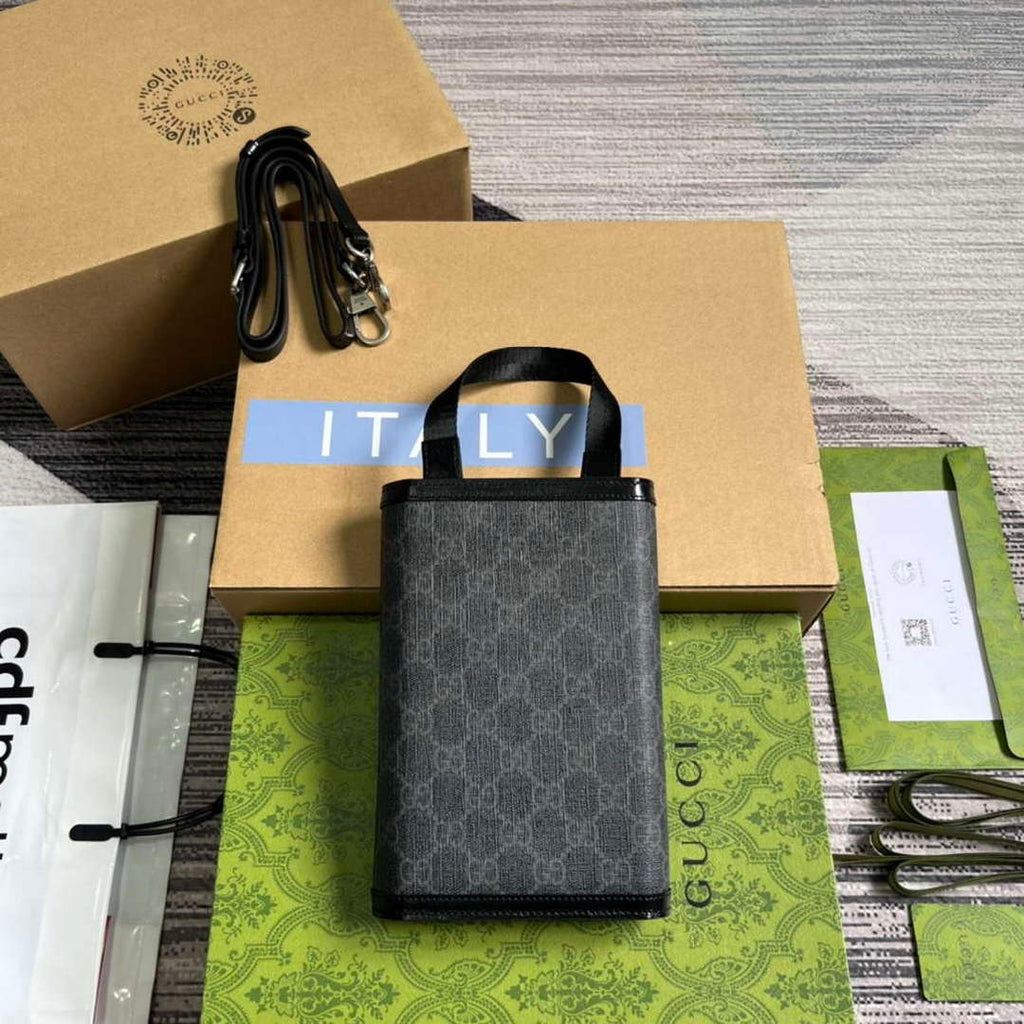 Gucci 724358 GG Top Handle Wallet Black