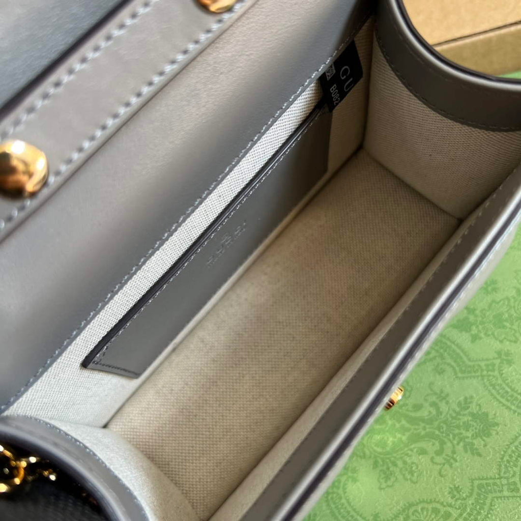 Gucci 724499 GG Matelass¨¦ Small Top Handle Bag Grey