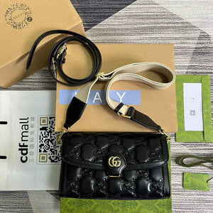 Gucci 724529 GG Matelass¨¦ Small Bag Black - Default Title - View 1