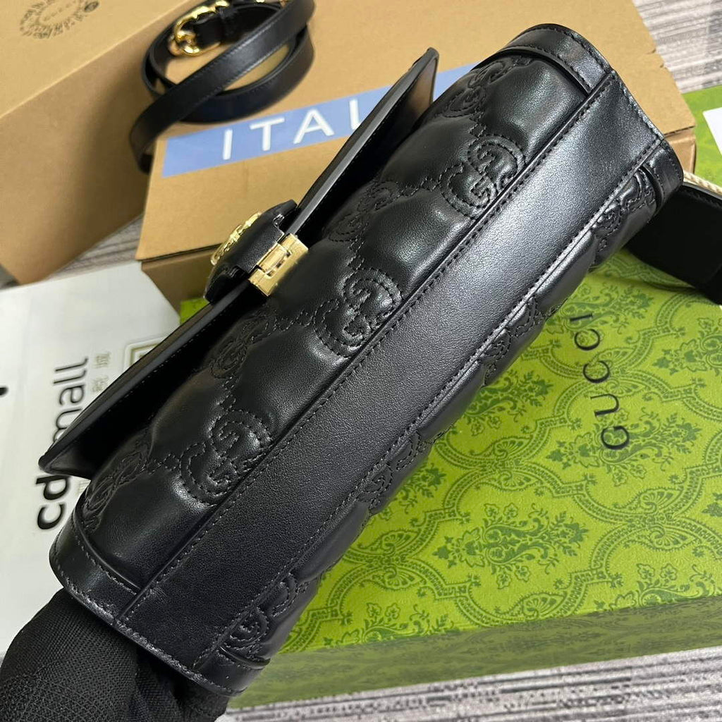 Gucci 724529 GG Matelass¨¦ Small Bag Black