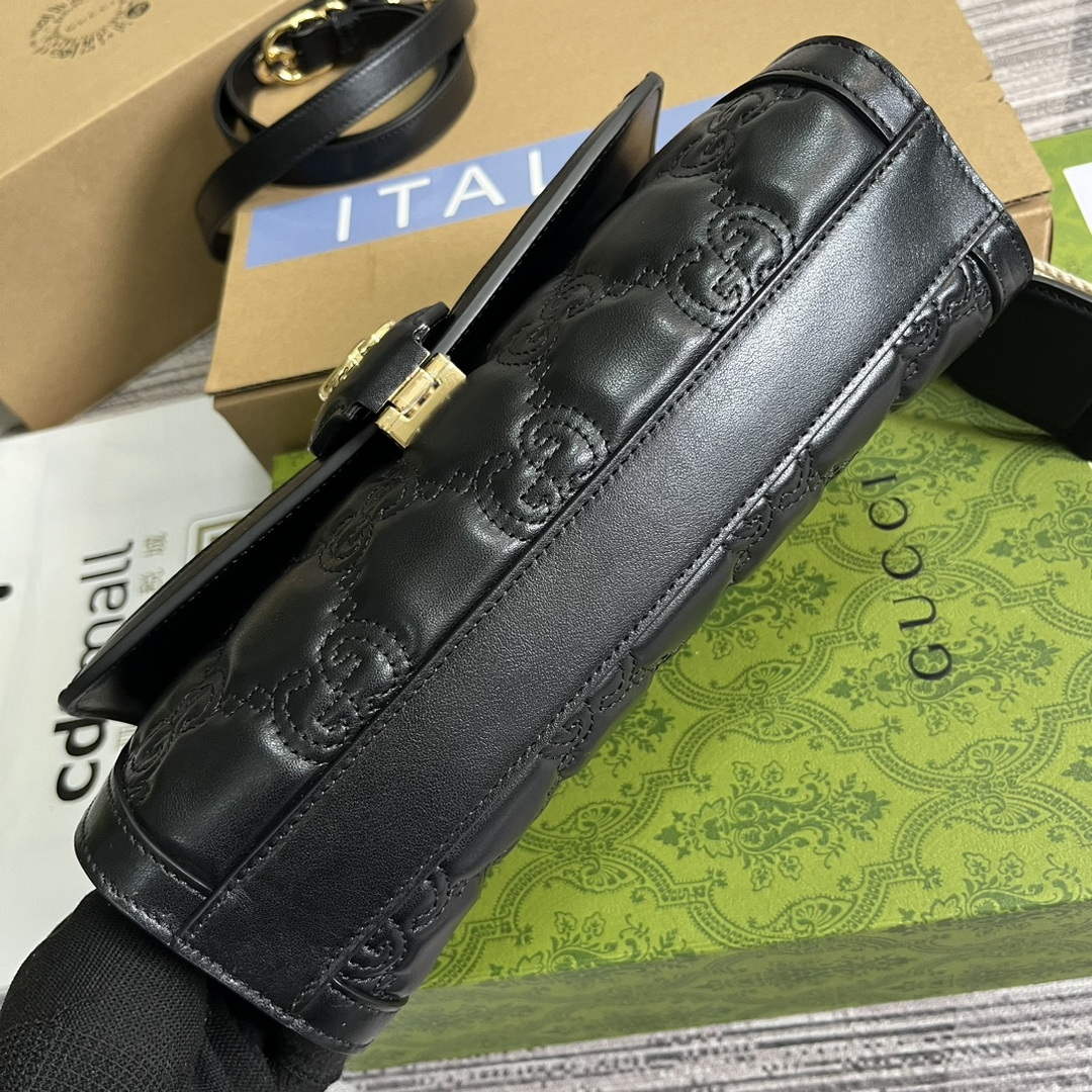 Gucci 724529 GG Matelass¨¦ Small Bag Black
