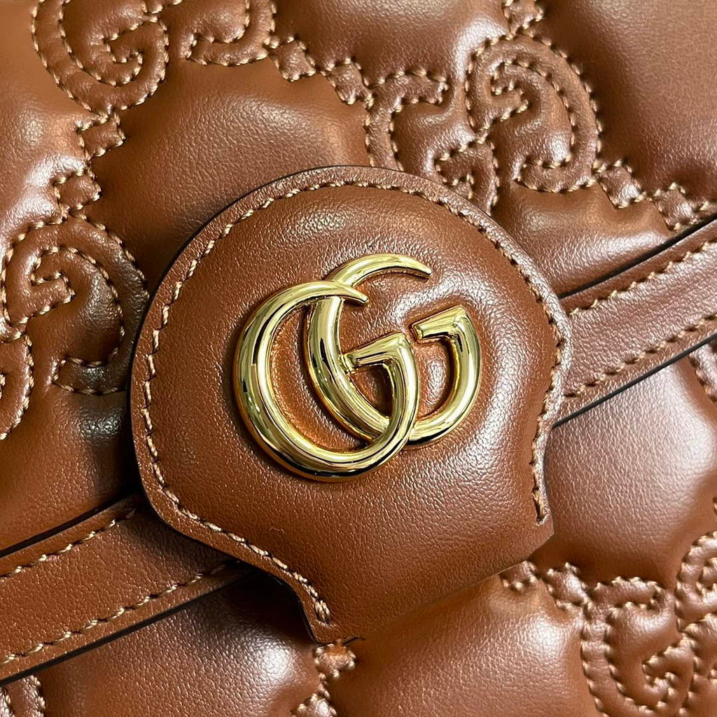 Gucci 724529 GG Matelass¨¦ Small Bag Brown