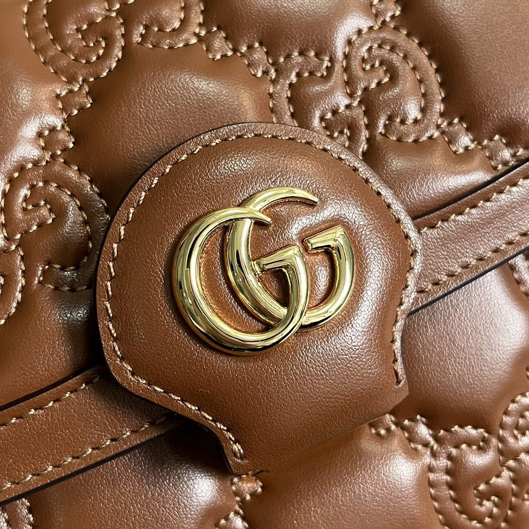 Gucci 724529 GG Matelass¨¦ Small Bag Brown