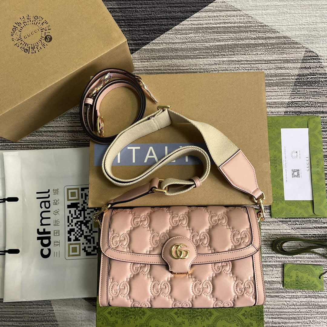 Gucci 724529 GG Matelass¨¦ Small Bag Pink